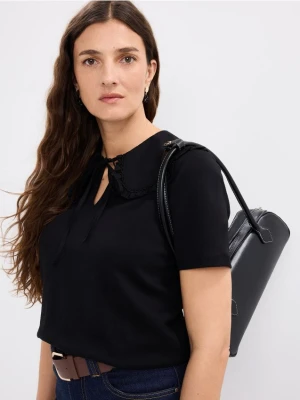 Mohito - Bluzka z ozdobnym kołnierzem - czarny