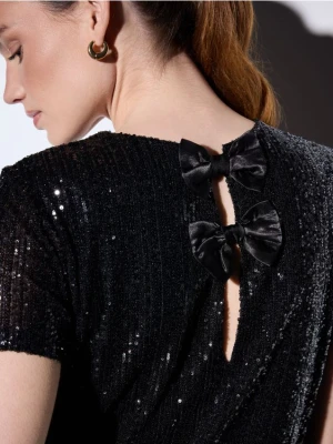 Mohito - Bluzka z ozdobnym tyłem - czarny