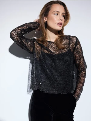Mohito - Bluzka z ozdobnymi detalami - czarny