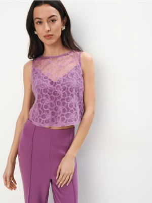 Mohito - Bluzka z ozdobnymi elementami - fioletowy