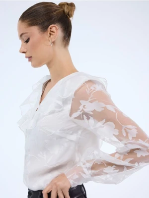 Mohito - Bluzka z ozdobnymi rękawami - biały