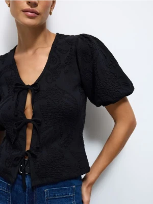 Mohito - Bluzka z wiązaniami - czarny