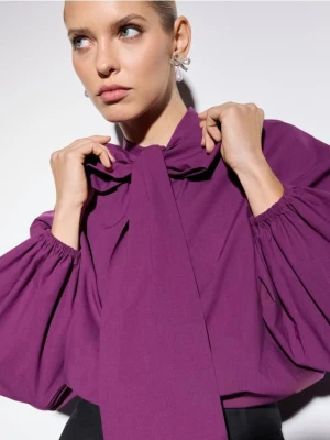 Mohito - Bluzka z wiązaniem - ciemny fiolet