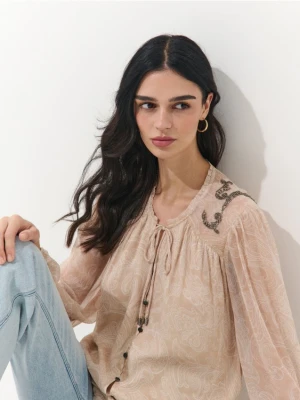 Mohito - Bluzka z wiskozy - beżowy