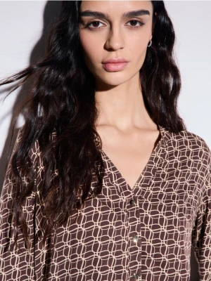 Mohito - Bluzka z wiskozy - ciemnobrązowy