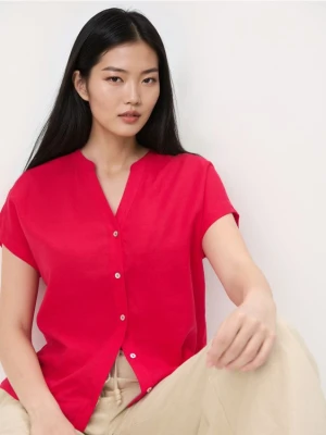 Mohito - Bluzka z wiskozy i lnu - fuksjowy