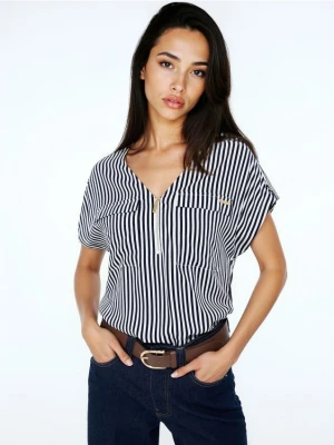 Mohito - Bluzka z wiskozy w paski - biały