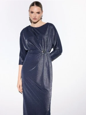Mohito - Błyszcząca sukienka midi - granatowy