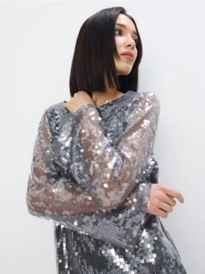 Mohito - Błyszcząca sukienka mini - szary