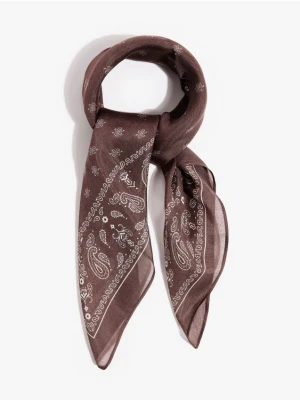 Mohito - Apaszka z modalu i jedwabiu - ciemnobrązowy