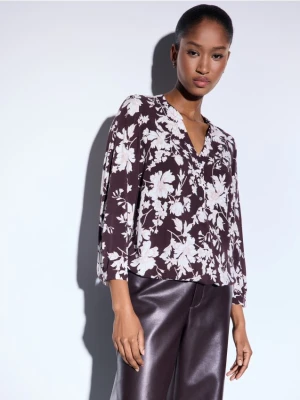 Mohito - Brązowa bluzka z wiskozy - ciemnobrązowy