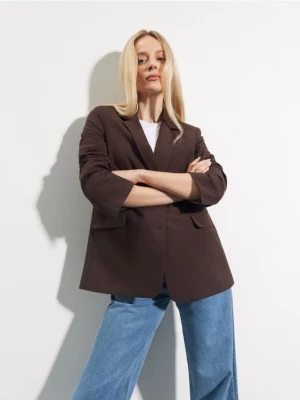 Mohito - Brązowa marynarka - ciemnobrązowy