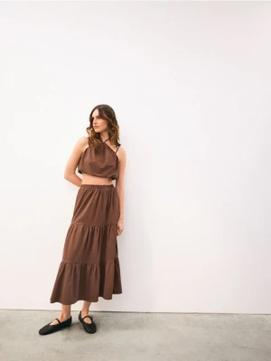 Mohito - Brązowa spódnica midi - brązowy