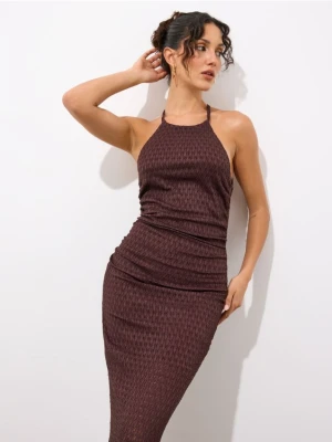 Mohito - Brązowa sukienka maxi - ciemnobrązowy