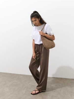 Mohito - Brązowe spodnie z wiskozy - brązowy