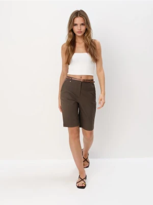 Mohito - Brązowe szorty bermudy - szary