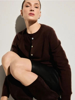 Mohito - Brązowy kardigan - ciemnobrązowy