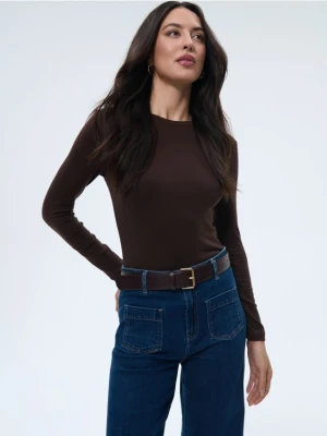 Mohito - Brązowy longsleeve z dodatkiem wełny - brązowy