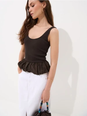 Mohito - Top z baskinką - brązowy