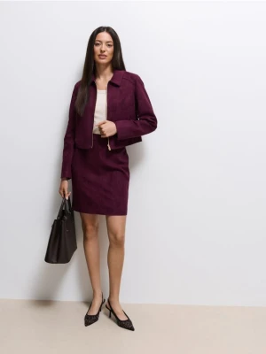 Mohito - Burgundowa kurtka boxy - mahoń