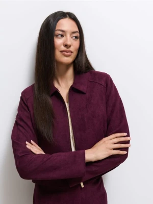 Mohito - Burgundowa kurtka boxy - mahoń