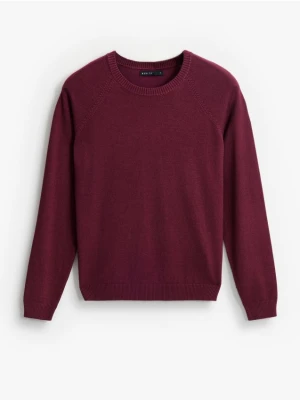 Mohito - Burgundowy sweter z wiskozą - kasztanowy