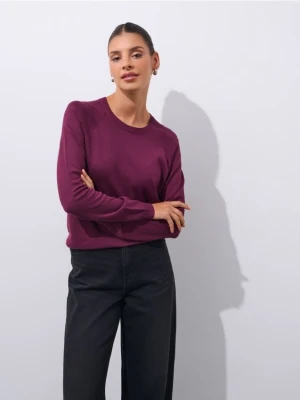 Mohito - Burgundowy sweter z wiskozą - kasztanowy