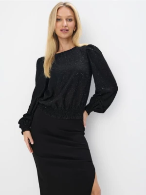Zdjęcie produktu Mohito - Czarna bluzka z bufiastymi rękawami - czarny