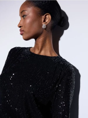 Mohito - Czarna bluzka z cekinami - czarny