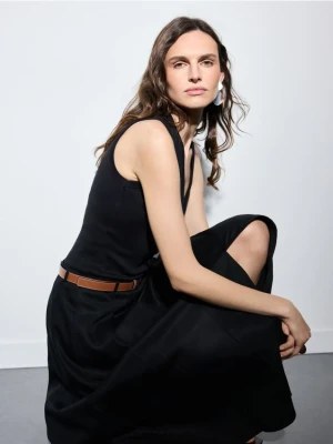 Mohito - Spódnica midi z lyocellu - czarny