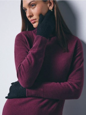 Mohito - Czarne rękawiczki z wełną - czarny