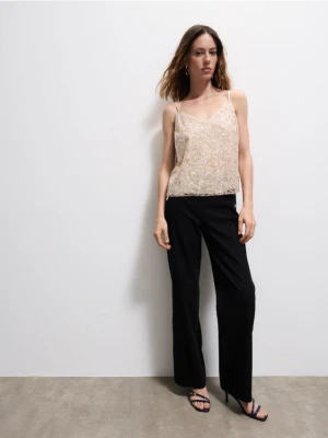 Mohito - Czarne spodnie wide leg - czarny