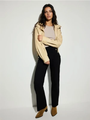 Mohito - Czarne spodnie z szeroką nogawką - czarny