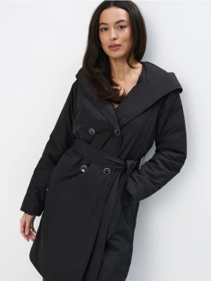 Zdjęcie produktu Mohito - Czarny płaszcz z kapturem - czarny