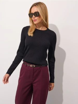 Mohito - Czarny sweter basic z wiskozą - czarny