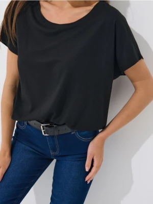 Mohito - Czarny t-shirt z modalem - czarny