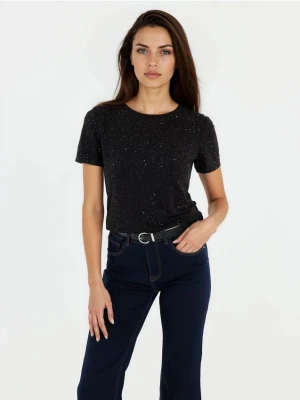 Mohito - Czarny t-shirt z ozdobnymi elementami - czarny