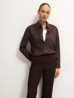 Mohito - Czekoladowa koszula z imitacji zamszu - ciemnobrązowy
