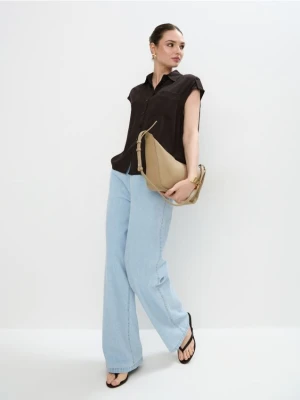 Mohito - Czekoladowa koszula z wiskozy - ciemnobrązowy