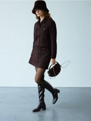 Mohito - Czekoladowa spódnica mini - ciemnobrązowy