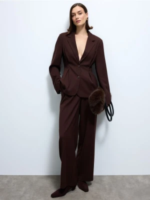 Mohito - Czekoladowe spodnie wide leg - ciemnobrązowy