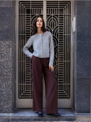 Mohito - Czekoladowe spodnie wide leg - ciemnobrązowy