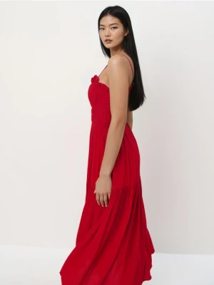 Mohito - Czerwona sukienka midi na ramiączkach - czerwony