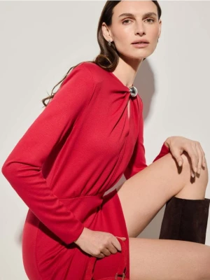 Mohito - Czerwona sukienka mini z marszczeniami - czerwony