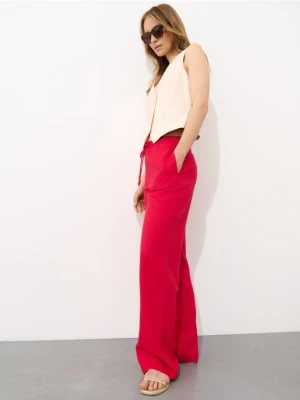 Mohito - Czerwone spodnie z lnu i wiskozy - czerwony