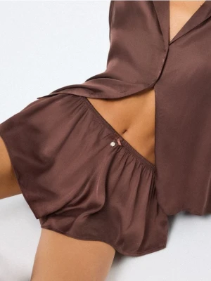 Mohito - Czkoladowe szorty od piżamy - ciemnobrązowy