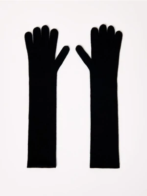 Mohito - Długie rękawiczki z kaszmirem - czarny