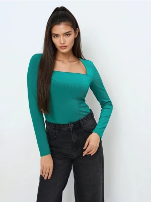 Mohito - Dopasowana turkusowa bluzka - zielony