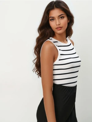 Mohito - Dopasowany top w paski - biały