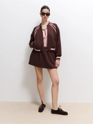 Mohito - Dresowa spódnica mini - ciemnobrązowy